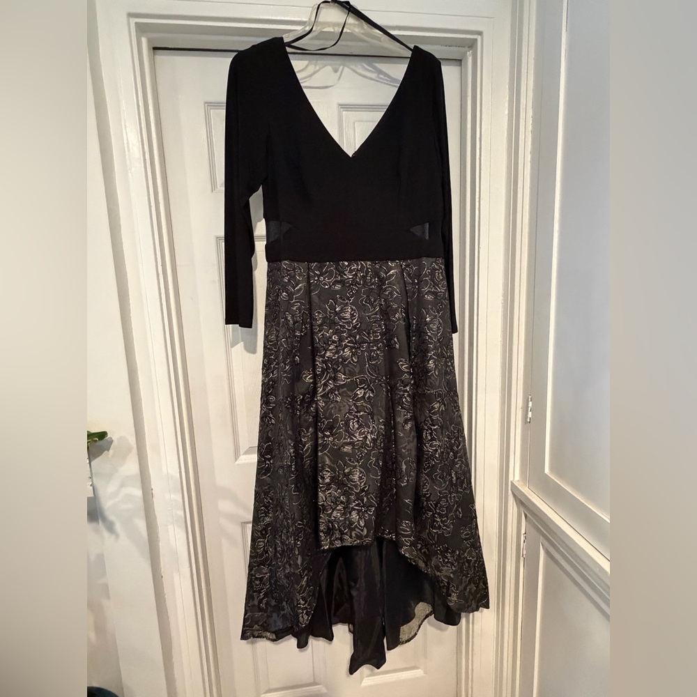 Xscape Black and Gray High Low Dress